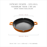 Voeux Kitchenware Amusant Döküm Yuvarlak Izgara Tava