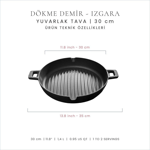 Voeux Kitchenware Amusant Döküm Yuvarlak Izgara Tava