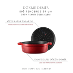 Voeux Kitchenware Amusant Sığ Döküm Tencere 24 Cm