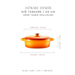 Voeux Kitchenware Amusant Sığ Döküm Tencere 24 Cm