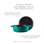 Voeux Kitchenware Amusant Sığ Döküm Tencere 24 Cm