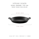 Voeux Kitchenware Elegance Oval Döküm Sahan Ve Ahşap Nihale
