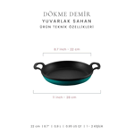 Voeux Kitchenware Elegance Oval Döküm Sahan Ve Ahşap Nihale