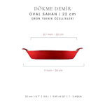 Voeux Kitchenware Elegance Oval Döküm Sahan Ve Ahşap Nihale