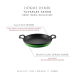 Voeux Kitchenware Elegance Oval Döküm Sahan Ve Ahşap Nihale