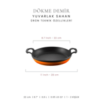 Voeux Kitchenware Elegance Oval Döküm Sahan Ve Ahşap Nihale