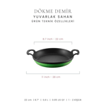 Voeux Kitchenware Elegance Oval Döküm Sahan Ve Ahşap Nihale