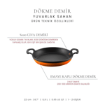 Voeux Kitchenware Elegance Oval Döküm Sahan Ve Ahşap Nihale