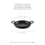 Voeux Kitchenware Elegance Oval Döküm Sahan Ve Ahşap Nihale