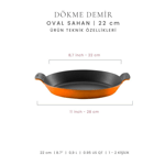 Voeux Kitchenware Elegance Oval Döküm Sahan Ve Ahşap Nihale