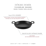 Voeux Kitchenware Elegance Oval Döküm Sahan Ve Ahşap Nihale