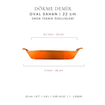 Voeux Kitchenware Elegance Oval Döküm Sahan Ve Ahşap Nihale