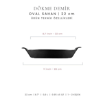 Voeux Kitchenware Elegance Oval Döküm Sahan Ve Ahşap Nihale