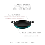 Voeux Kitchenware Elegance Oval Döküm Sahan Ve Ahşap Nihale