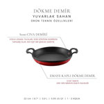 Voeux Kitchenware Elegance Oval Döküm Sahan Ve Ahşap Nihale