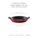 Voeux Kitchenware Elegance Oval Döküm Sahan Ve Ahşap Nihale