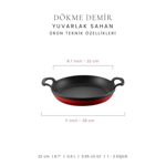 Voeux Kitchenware Elegance Oval Döküm Sahan Ve Ahşap Nihale