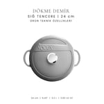 Voeux Kitchenware Gracieuse Gri Sığ Döküm Tencere 24 Cm
