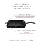 Voeux Kitchenware Profond Döküm Kare Izgara Tava
