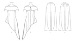 Vogue V1869B5 Petite Top ve Pantolon Geniş Bacak Kadınlar için Kesim Deseni Seti, Code V1869, Çok Renkli, Beden 8-10-12-14-16