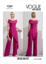 Vogue V1869B5 Petite Top ve Pantolon Geniş Bacak Kadınlar için Kesim Deseni Seti, Code V1869, Çok Renkli, Beden 8-10-12-14-16