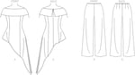 Vogue V1869B5 Petite Top ve Pantolon Geniş Bacak Kadınlar için Kesim Deseni Seti, Code V1869, Çok Renkli, Beden 8-10-12-14-16