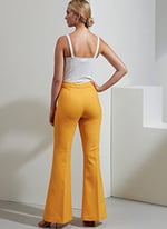 Vogue V1870Y5 dolgulu kadın ceketi ve pantolon, bacak kesim desenli set, Code V1870, çok renkli, beden 18-20-22-24-26