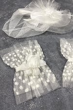 Vualet Nikah Şapkası Gelin Saç Aksesuarı Ve Havin Taşlı Çift Bilek Aksesuarı