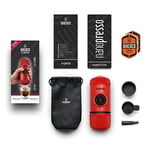 WACACO Nanopresso Taşınabilir Espresso Makinesi, Minipresso'nun Yükseltme Sürümü, 18 Bar Basınç, Ekstra Küçük Seyahat Kahve Makinesi, Elle Çalıştırılır. Mutfak ve Ofis İçin Mükemmel (Kırmızı)