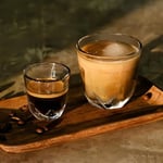 WACACO Stellar Espresso Bardak 2'li Set, Kahve Fincanı 1 x 60 ml & 1 x 200 ml, Soda-Lime Cam, Sekiz Taraflı Tasarım, Espresso, Latte, Cappuccino, Mocha için Kahve Kupası