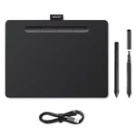 Wacom Intuos Medium çizim tableti, çizim ve fotoğraf düzenleme için tablet, basınca duyarlı kalemli, siyah, ev ofis ve e-öğrenme için ideal - Seçenekler: Small, Medium, Kablo, Kablo + Bluetooth