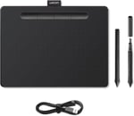 Wacom Intuos Medium çizim tableti, çizim ve fotoğraf düzenleme için tablet, basınca duyarlı kalemli, siyah, ev ofis ve e-öğrenme için ideal - Seçenekler: Small, Medium, Kablo, Kablo + Bluetooth