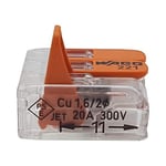 WAGO 10 adet Wago 221-413 bağlantı terminali 3 damarlı kollu 0,2-4 mm², küçük şekil, şeffaf