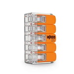 WAGO Kelepçe, 5 iletkenli, 4 mm², kollu bağlantı kelepçesi, 221-415 (25 adet), şeffaf