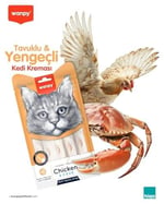 Wanpy Tavuklu&Yengeçli 25 * 14 gr Krema Kedi Ödülü