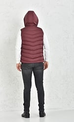 WAPP UNİSEX BORDO JEL DOLGU KAPÜŞONLU ŞİŞME YELEK L t-43-
