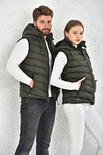 WAPP UNİSEX HAKİ JEL DOLGU KAPÜŞONLU ŞİŞME YELEK L t-48-