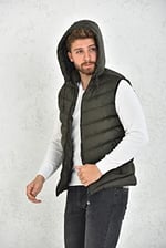 WAPP UNİSEX HAKİ JEL DOLGU KAPÜŞONLU ŞİŞME YELEK L t-48-