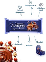 Waspco Bitter Çikolata Kaplı Fındıklı Meyve Bar 35g x 12 Adet