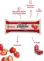 Waspco Vegan Çilekli Protein Bar 40g 2li paket