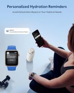 WATERH Boost Yalıtımlı Paslanmaz Çelik Akıllı Su Şişesi, 32 oz Bluetooth Akıllı İzleyici ve İçki Hatırlatma (Beyaz)