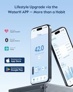 WATERH Boost Yalıtımlı Paslanmaz Çelik Akıllı Su Şişesi, 32 oz Bluetooth Akıllı İzleyici ve İçki Hatırlatma (Mavi)