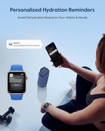 WATERH Su İçmeyi Hatırlatan Akıllı Su Şişesi, 24 oz BPA İçermeyen Paslanmaz Çelik Vakum Yalıtımlı Su Şişesi, APP'li Geniş Ağızlı Su Takip Şişesi, Hediye için İdeal - Mavi