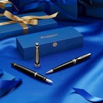 WATERMAN Expert Lake Siyah Krom Tasarımlı Tükenmez Kalem, Orta Kalınlıkta Uç, Mavi Mürekkep (S0951800)