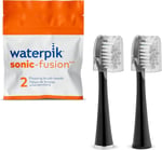 Waterpik Sonic-Fusion Diş Fırçası SFFB-2EB için Kapaklı Tam Boy Yedek Fırça Başlıkları 2 Adet Siyah