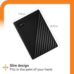WD 6 TB My Passport taşınabilir harici sabit disk, cihaz yönetim yazılımı, yedekleme ve şifre koruması, PC, Xbox ve PS4 ile uyumlu, siyah