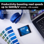 WD Blue SA510 SATA SSD 1 TB 2,5 inç (560 MB/s'ye kadar okuma, 520 MB/s'ye kadar yazma, PC/dizüstü bilgisayar için yükseltme, Dropbox Professional, Western Digital SSD Dashboar - Seçenekler: 1 TB, 4 TB