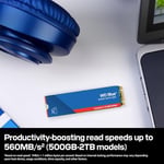 WD Blue SA510 SATA SSD 500 GB M.2 2280 (560 MB/s'ye kadar okuma, 510 MB/s'ye kadar yazma, PC/dizüstü bilgisayar için yükseltme, Dropbox Professional, Western Digital SSD Dashboard)