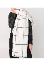 Wearflawless Çizgi Desenli Ekose Kalın Atkı-1