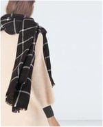 Wearflawless Çizgi Desenli Ekose Kalın Atkı siyah Tek Ebat